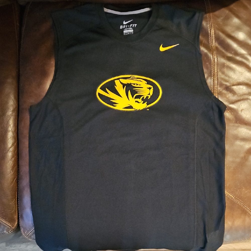 University Of Missouri Nike Black Dri-FIT Tank with Gold Graphic